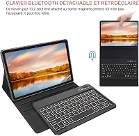 JADEMALL Samsung Galaxy Tab S8 Plus/S7 FE/S7 Plus 12.4" Mágneses QWERTZ Billentyűzet Tok Világítással 3