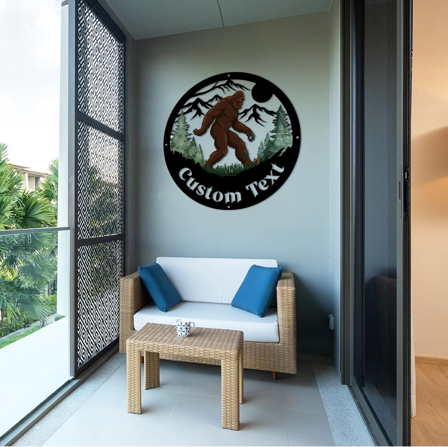 Colorful Big Foot Sasquatch Gifts, Custom Signs Outdoor Metal, Sasquatch Garden Statue Ornament Gifts Decorations for Dad/Men, Perfect for Garden, Patio, Lawn Decor