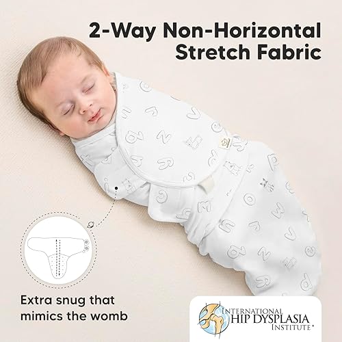 Miniatura 5 de Paquete de 3 sacos de dormir orgánicos para bebé, saco de envolver para recién nacido, pañales ergonómicos para bebés de 0 a 3 meses, pañales para
