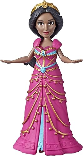 Disney - Muñeca pequeña coleccionable de princesa Jasmine en vestido rosa inspirada en la película de acción en vivo de Aladdin de Disney, juguete