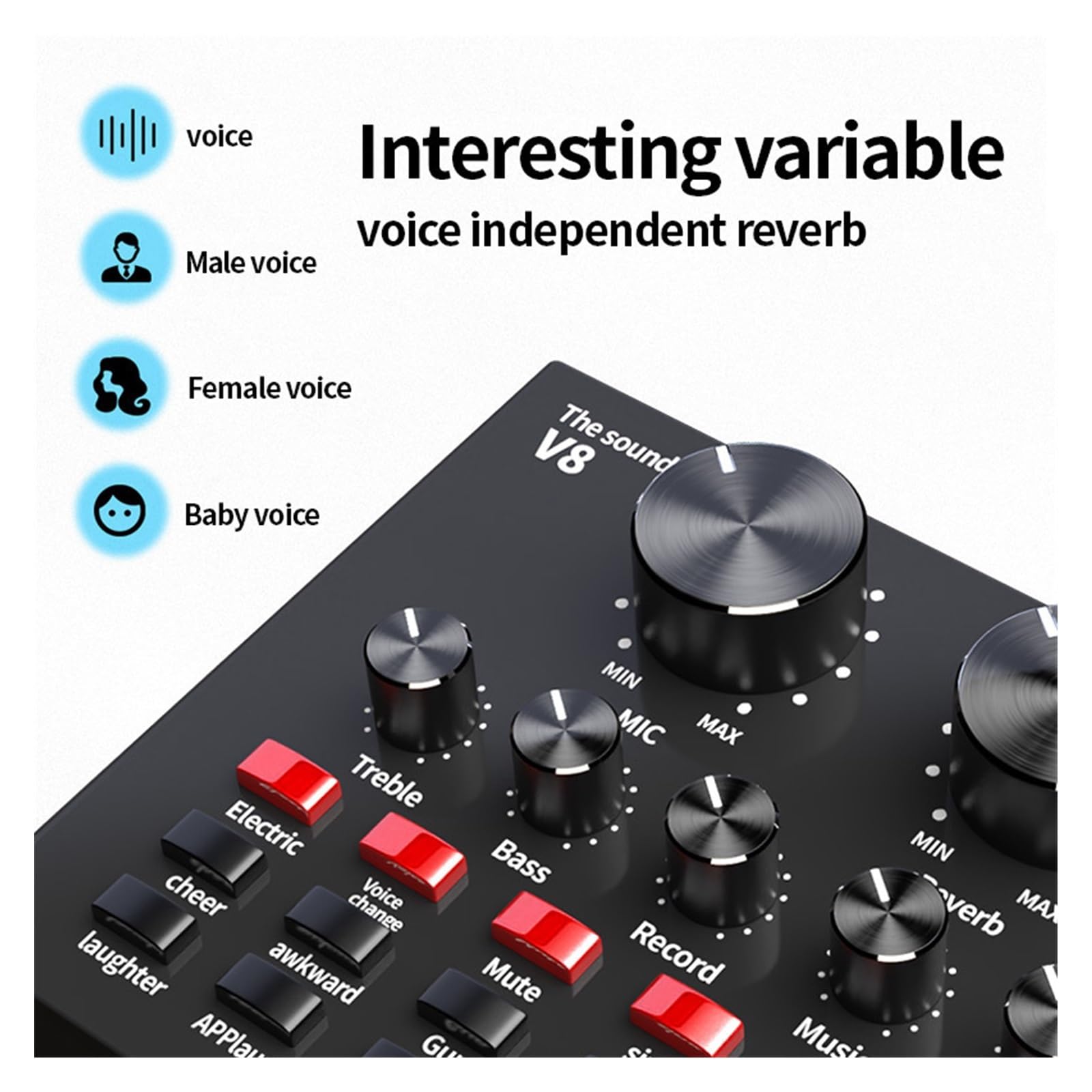 Kit scheda audio, Professional Audio V8 Sound Card Set Mic Studio Microfono a condensatore for la registrazione di podcast Live Streaming(V9X PRO Full Set)