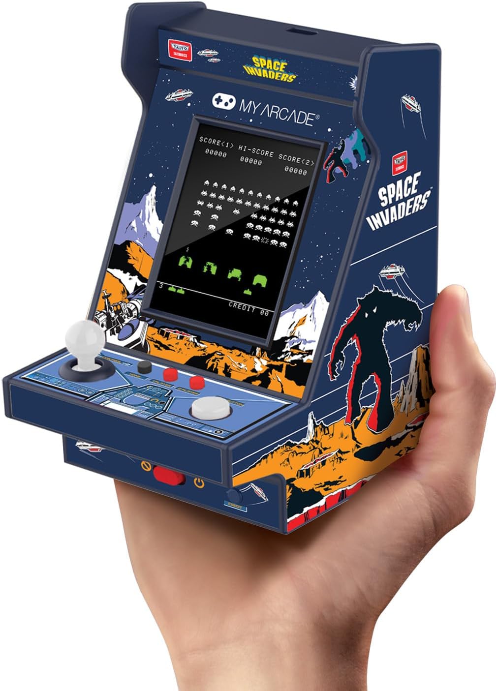 My Arcade Space Invaders Nano Player - 4.5" Fully Playable Portable Mini Arcade Machine, 2.4" Screen Color Display