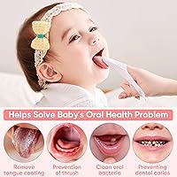Vista 5 de EASICUTI 40 piezas de cepillo de dedo para bebé, toallitas secas para cepillo de dientes para bebé, limpiador de lengua para bebé, toallitas