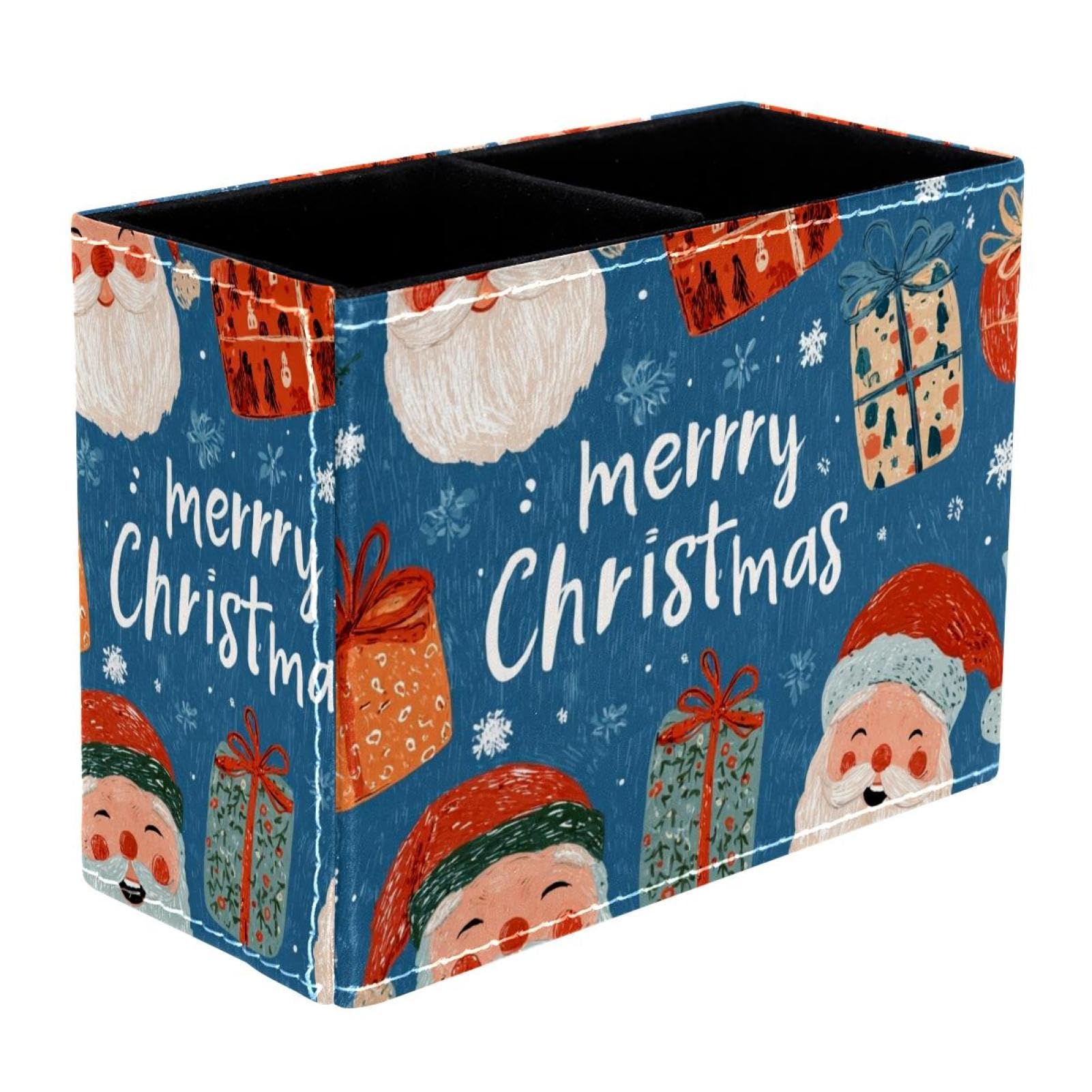 sanfly fish Merry Christmas Desktop Storage Box Pencil Holder, Stationeries and Desk Supplies Organizer for Home, Office & School