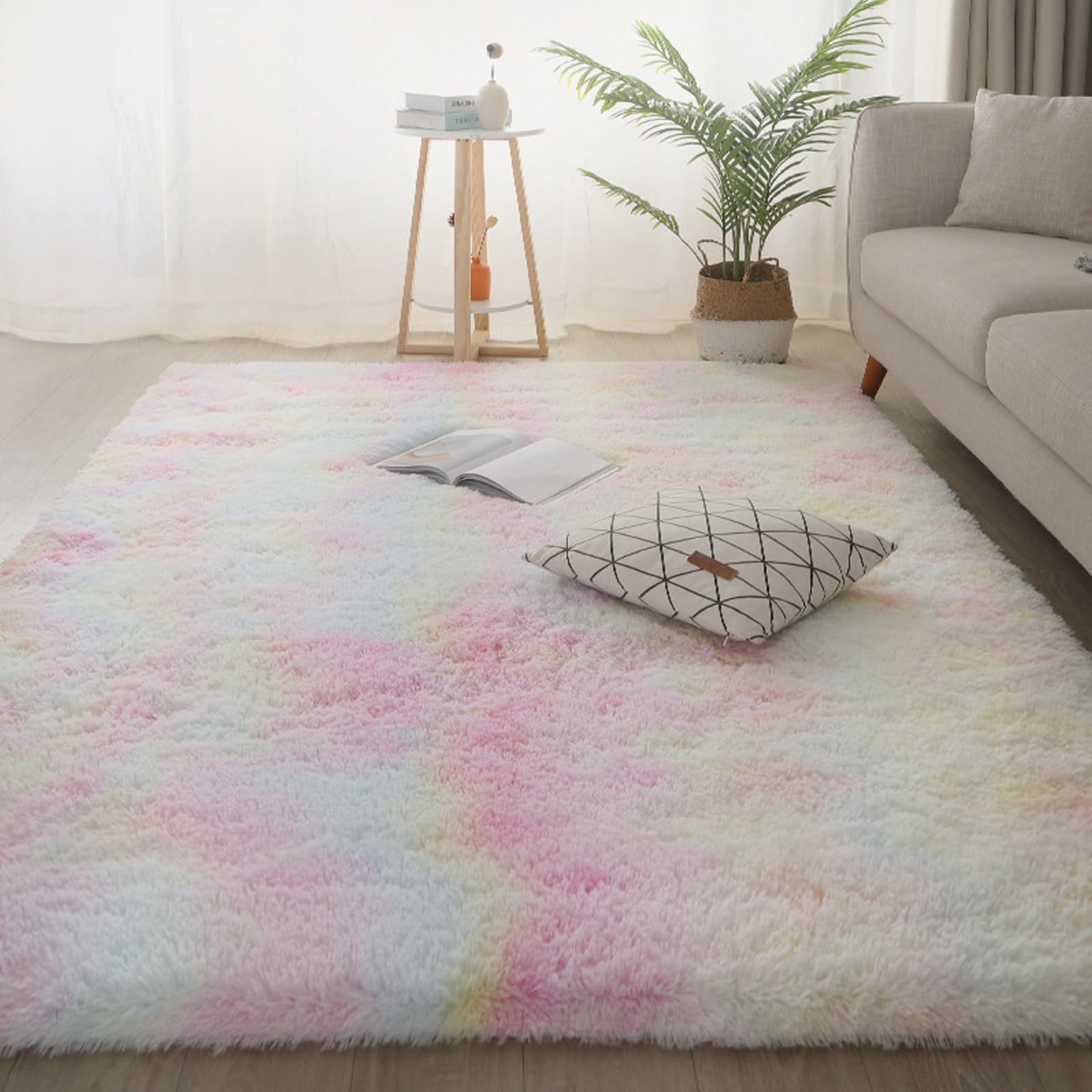 Tapis de salon 160 x 190 cm multicolore doux pour chambre moderne