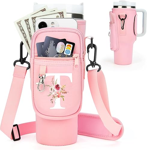 Miniatura 95 de Initial Water Bottle Holder with Strap for Stanley 40 oz Tumbler/Simple Modern 40 oz Tumbler,Water Bottle Carrier Bag with Strap,Personalized A-Z