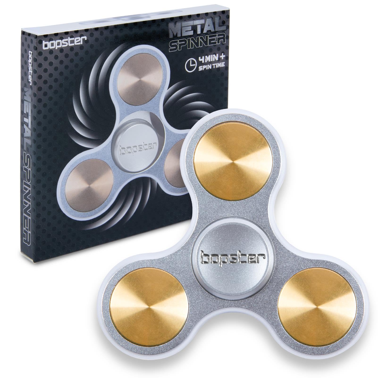 bopster Metal Spinner, Silver, Small