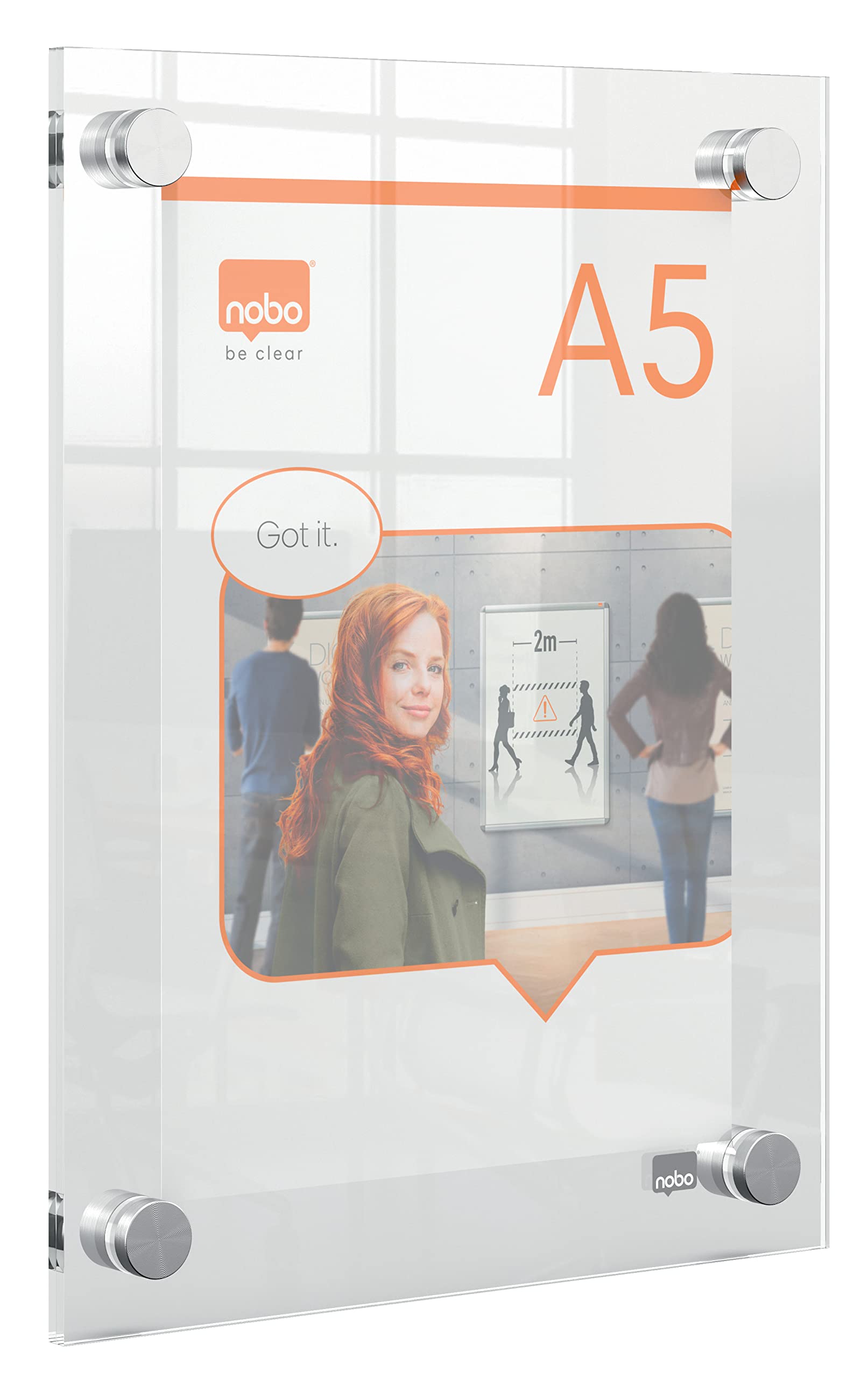 Nobo Premium Plus A5 Clear Acrylic Wall Mounted Poster Frame 1915592