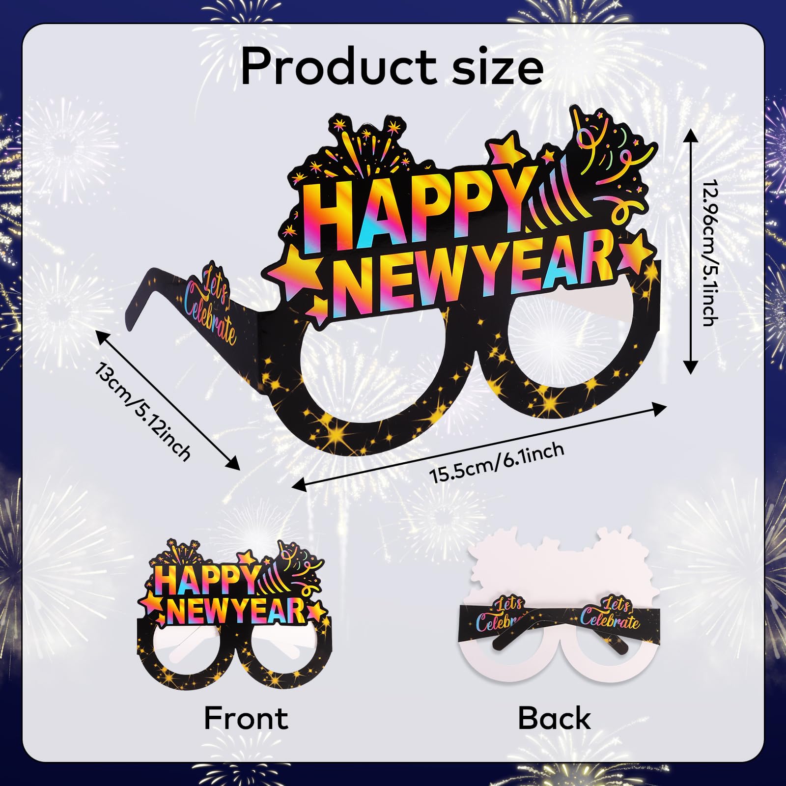 16PCS Happy New Year Glasses 2025,Fancy Party Eyewear 2025 Glasses New Years Eve,2025 Happy Year Eyeglasses New Year Photo Props,New Years Eve Party Supplies 2025 Eyeglasses for Happy Year Decorations - Image 2