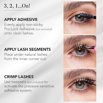 Pro Lash ProWear Professionally Styled Lash Clusters - Easiest to Apply Eyelash Cluster - 10 Day Eyelashes - Waterproof Lashes Clusters - 3 Sets - Natural No. 00 - Black
