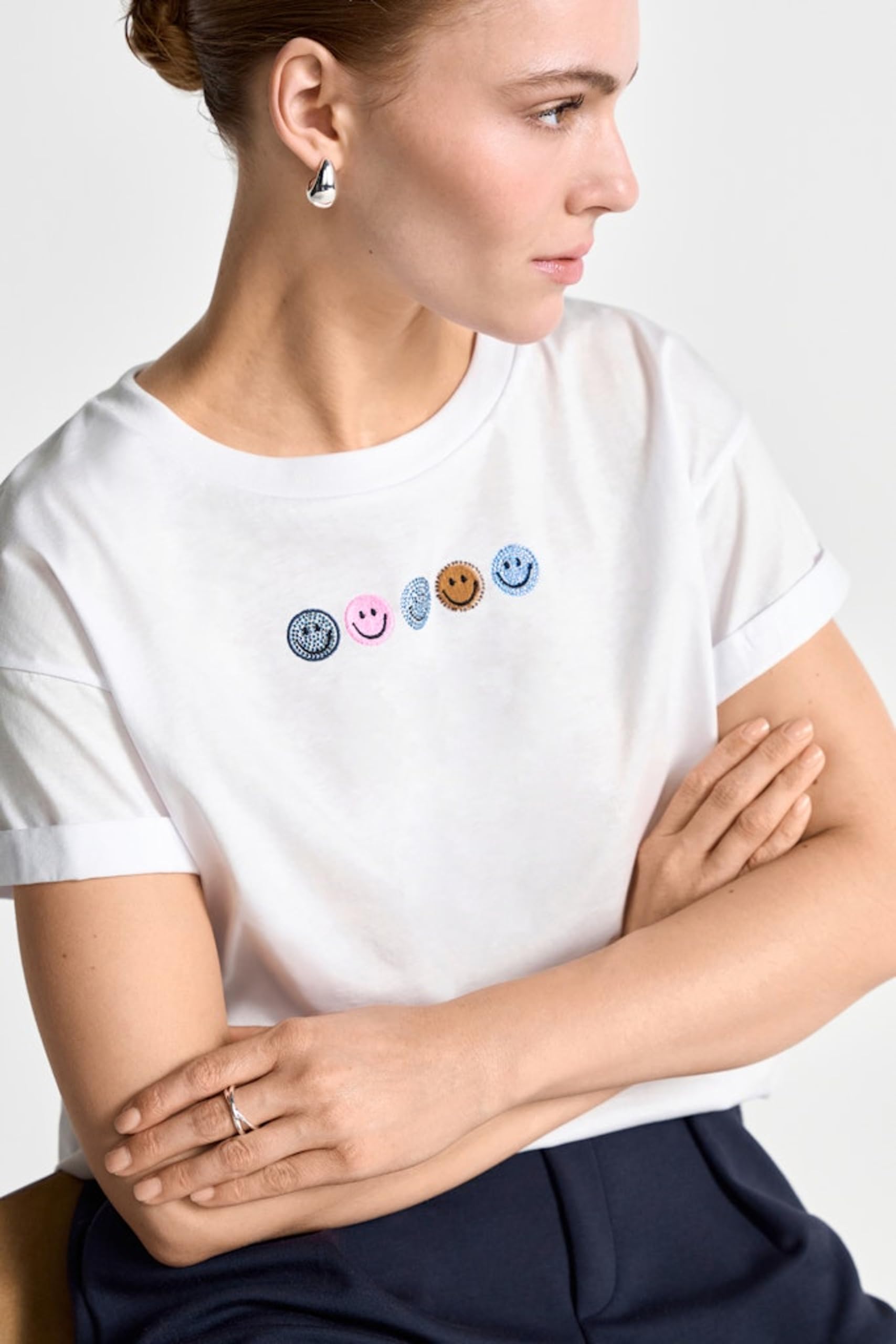 RICHROYAL T-Shirt mit Print Boyfriend Sparkle Organic Shirt
