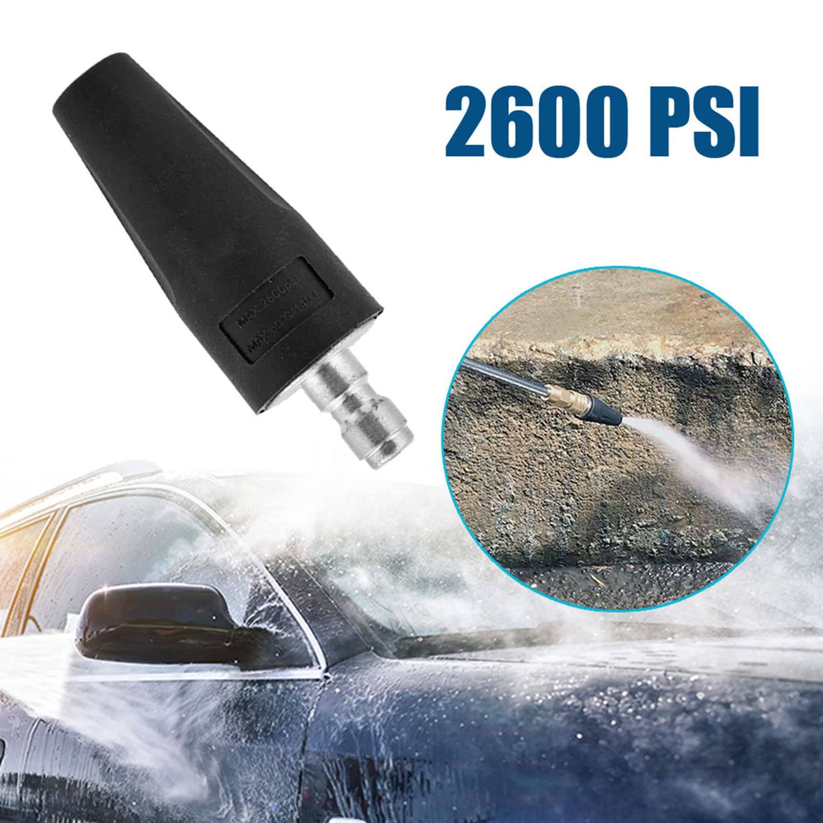 Buse Turbo Nettoyeur Haute Pression - 3600PSI, 1/4", Laiton, Pour Voiture Et Bateau