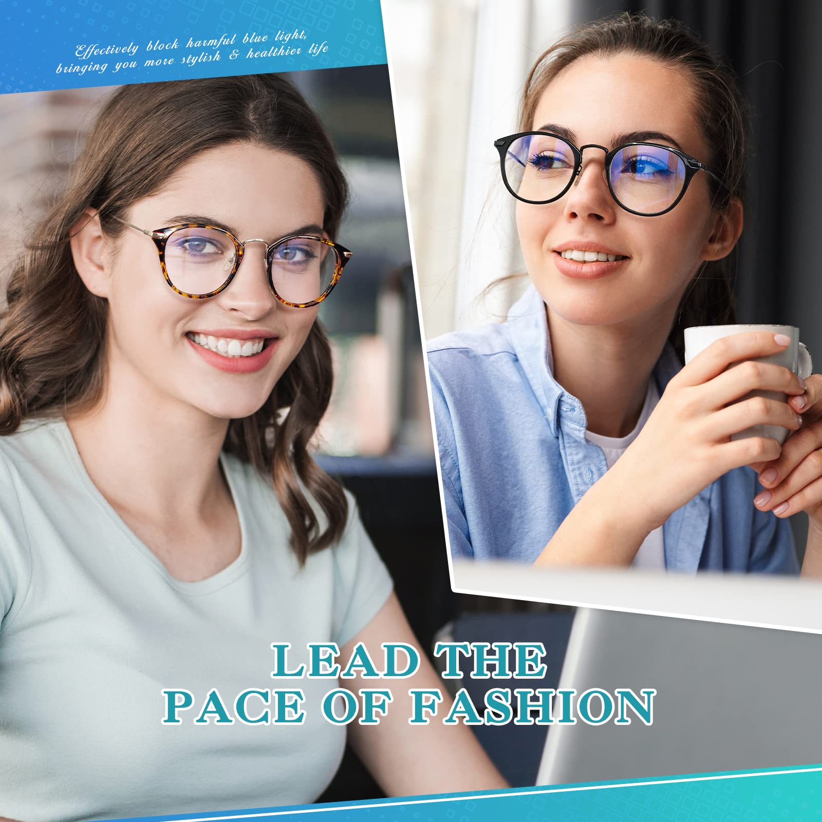 Happy Store High Fashion Metal Temple Horn Rimmed Clear Lens Eye Glasses Women Men,Glossy Black