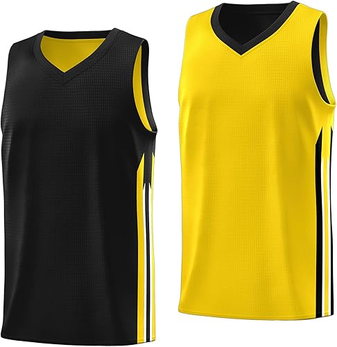 Miniatura 1 de KXK Camiseta de baloncesto reversible para hombre, uniforme de equipo, atlético, hip hop, básquetbol, S-4XL