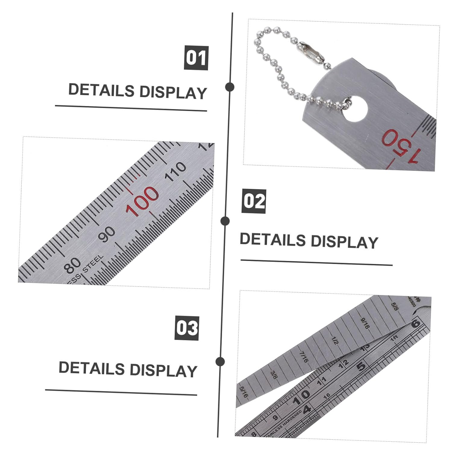 1 Set Heavy Duty Taper Gauge Stainless Steel Taper Ruler for Precise Measurement Gap Gauge for Engineering Mechanics and Students
