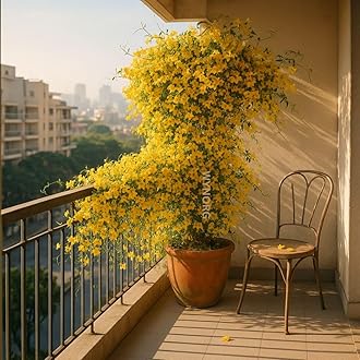 Cat's Claw Creeper Plant, Fast-Growing Climber with Vibrant Yellow Flowers for Garden & Walls, Easy to Grow, Hardy from Wynorg (1 CATS CLAW)