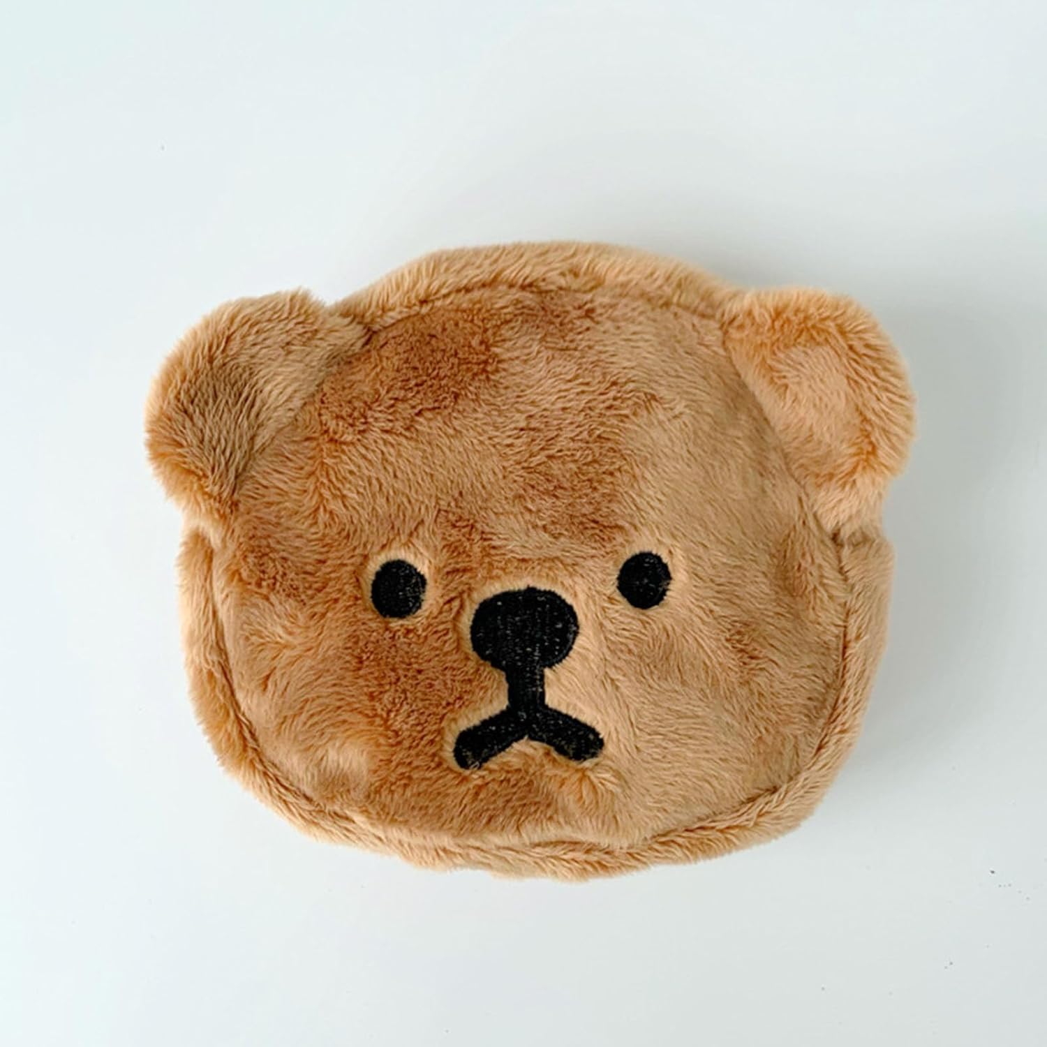 Portable Cartoon Bear Purse Soft Plush Mini Change Purse for Shopping School Lightweight 1x Plush (Coffee)