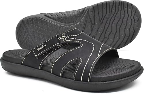 Miniatura 7 de KuaiLu - Sandalias ortopédicas de moda para mujeres, ligeras, tipo tenis deportivos, con plantilla de goma suave. Sandalias con cierre tipo slip-on,