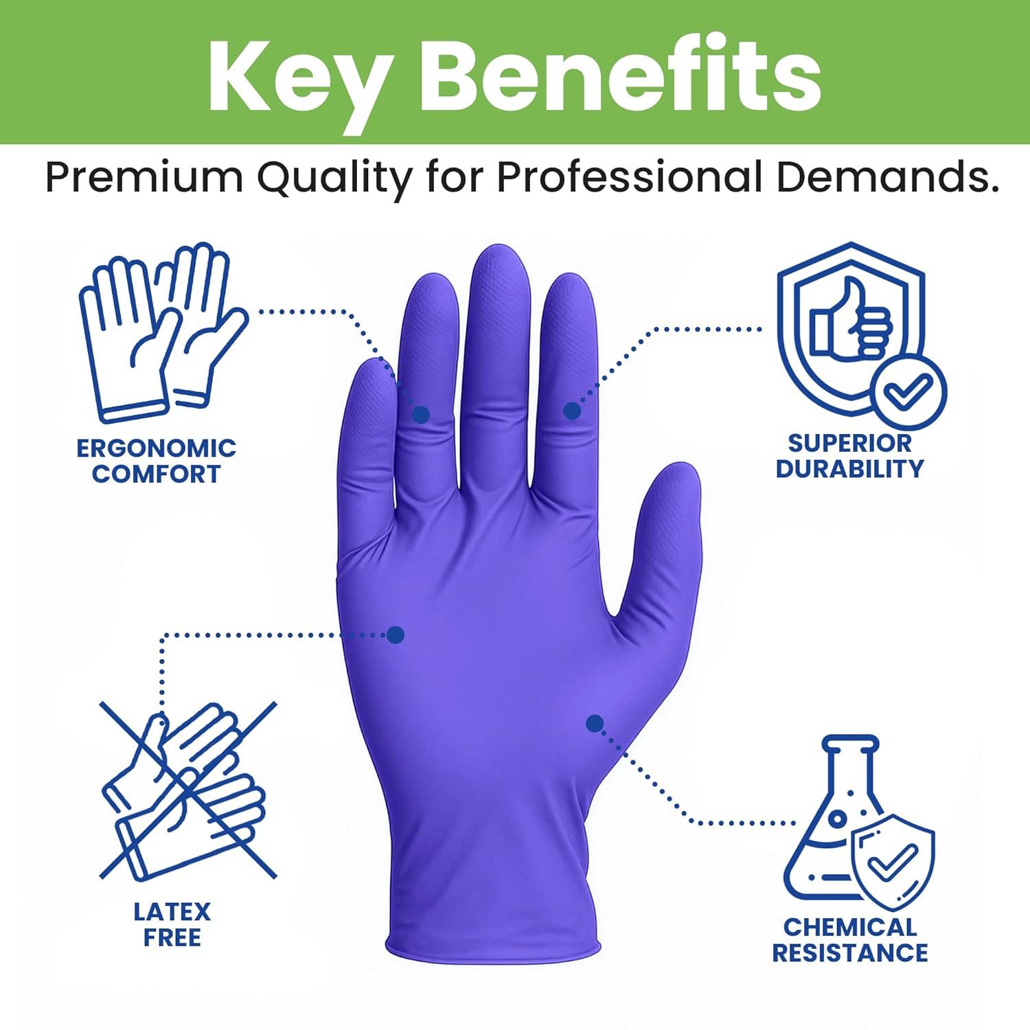 SAFEWAY USA Nitrile Disposable Gloves — Multi-Purpose Powder-Free and Non-Latex Textured Fingertips for Medical Use, Nursing, Lab Works, Kitchen Prep, Cleaning, Tattooing & More — (8000 pcs, Small)