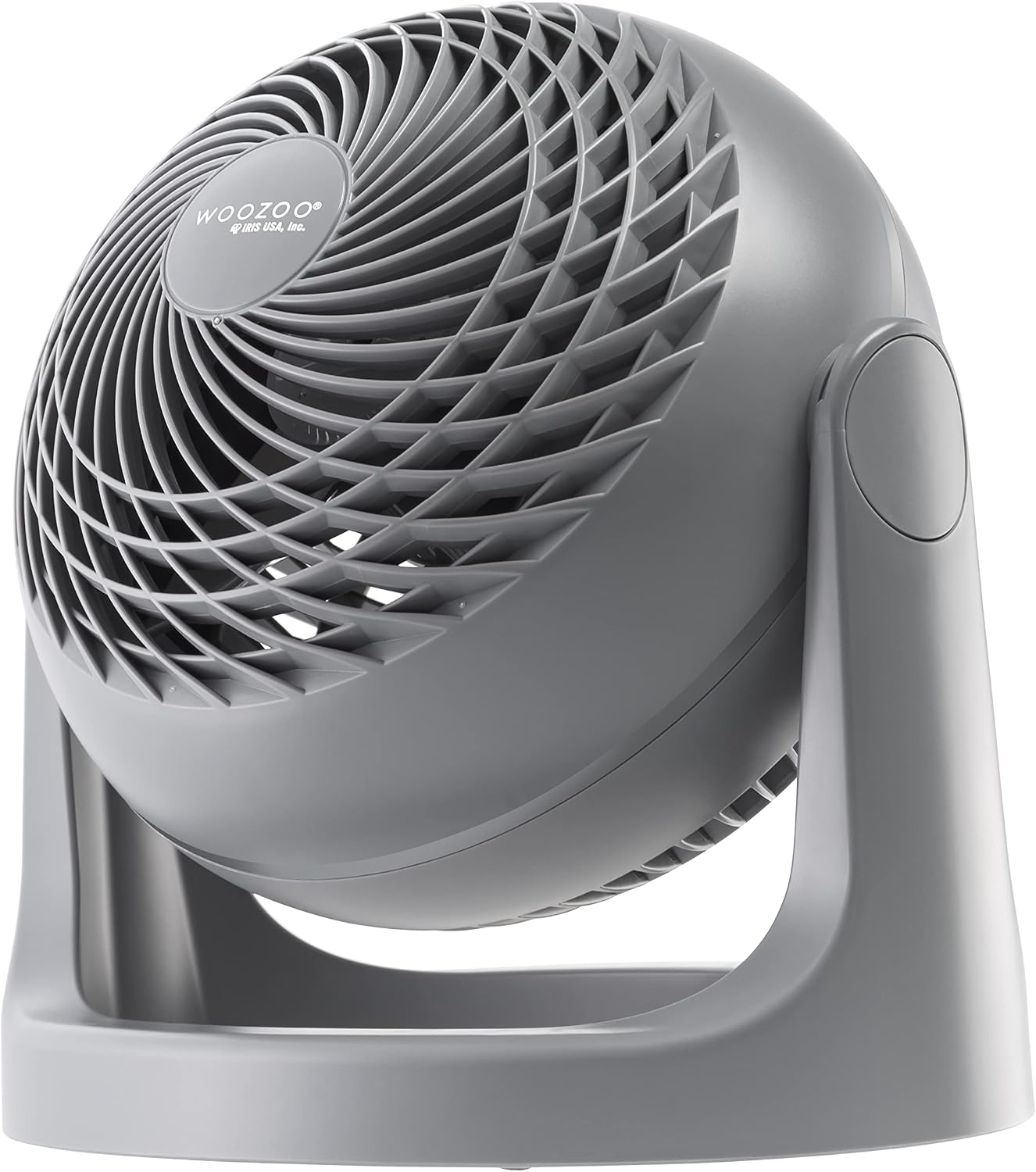 IRIS USA WOOZOO Air Circulator Fan, Vortex Fan, Desk Fan, Portable Fan, 3 Speed Settings, 360 Tilting Head, 52ft Max Air Distance, Large, Gray