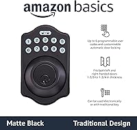 Vista 2 de YaxaBasics-Cerrojo de teclado electrónico tradicional - Entrada con llave - Negro mate