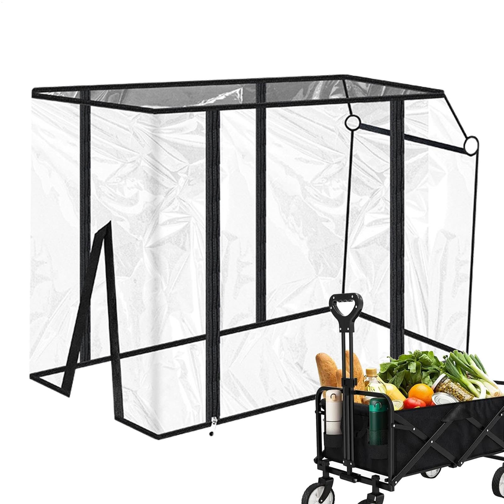 Caja de carrito – Cubierta impermeable para carrito transparente, protector de viento para carrito | Hoja de protección contra el viento con diseño de doble cremallera, hoja de bloqueador de viento