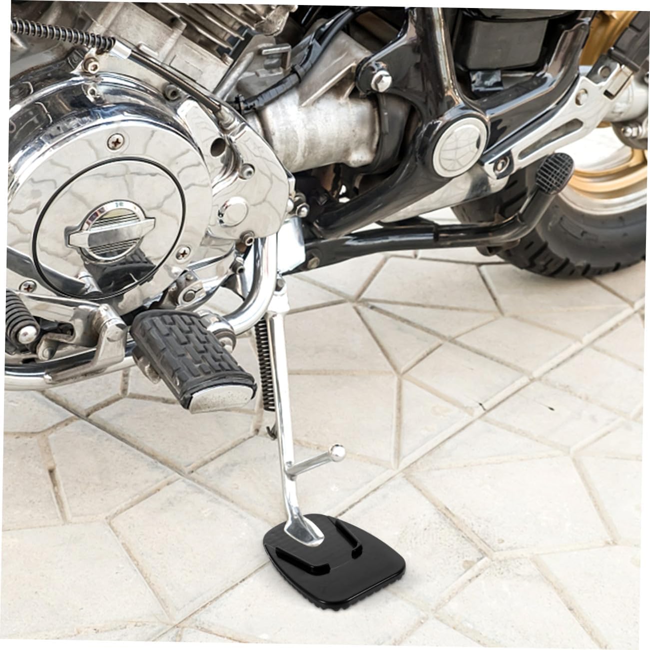 5Pcs Motorcycle Kickstand Cushions Durable Side Stand Mats for Motorbike Support Skid Design Prevents Tip Overs Smooth Edges for Safe Use for Off Road Vehicles
