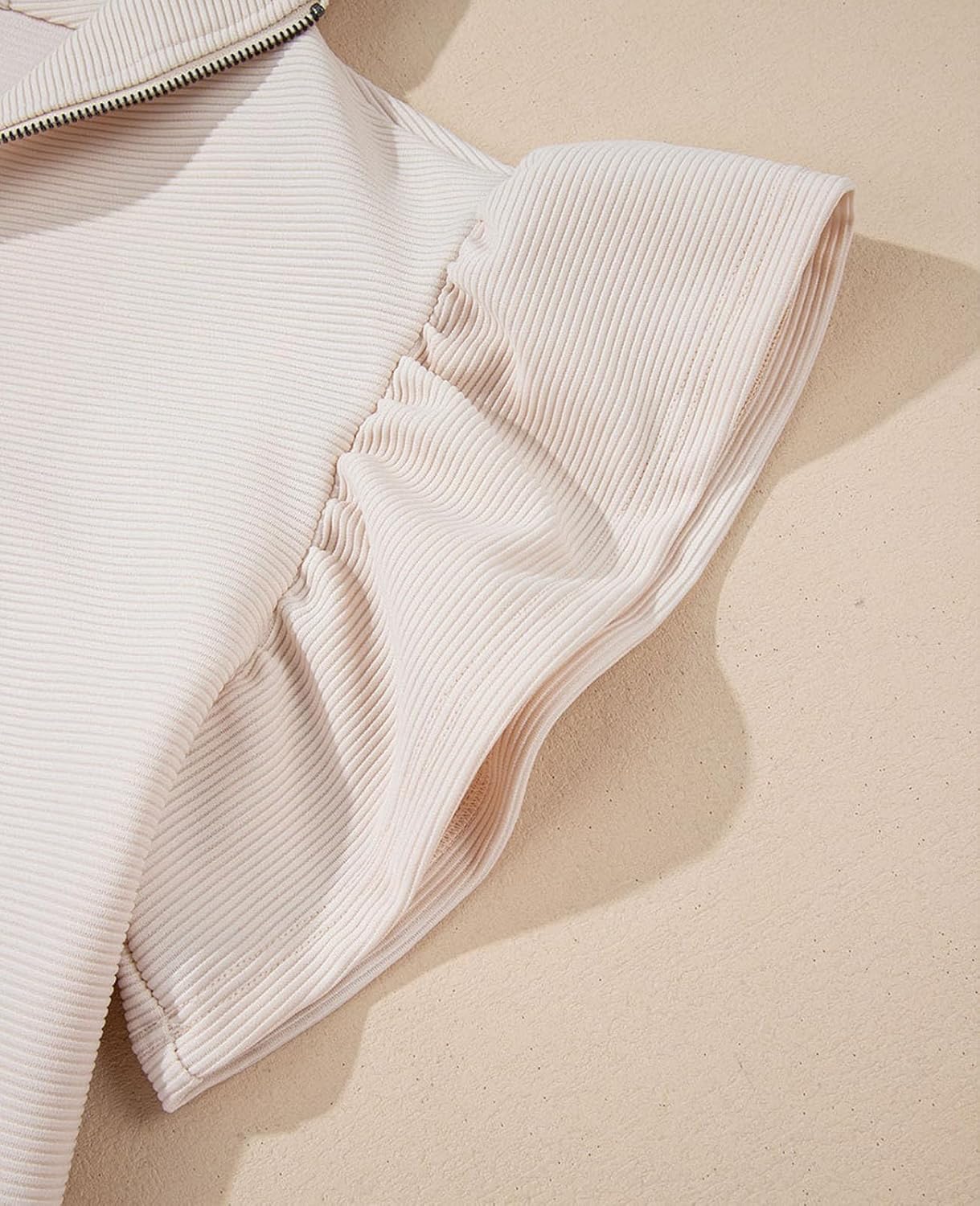 SELINK Two Piece Sets for Women Summer Outfits Ruffle Cap Sleeve Zip Top Wide Leg Pants Lounge Set Tracksuits - Image 5