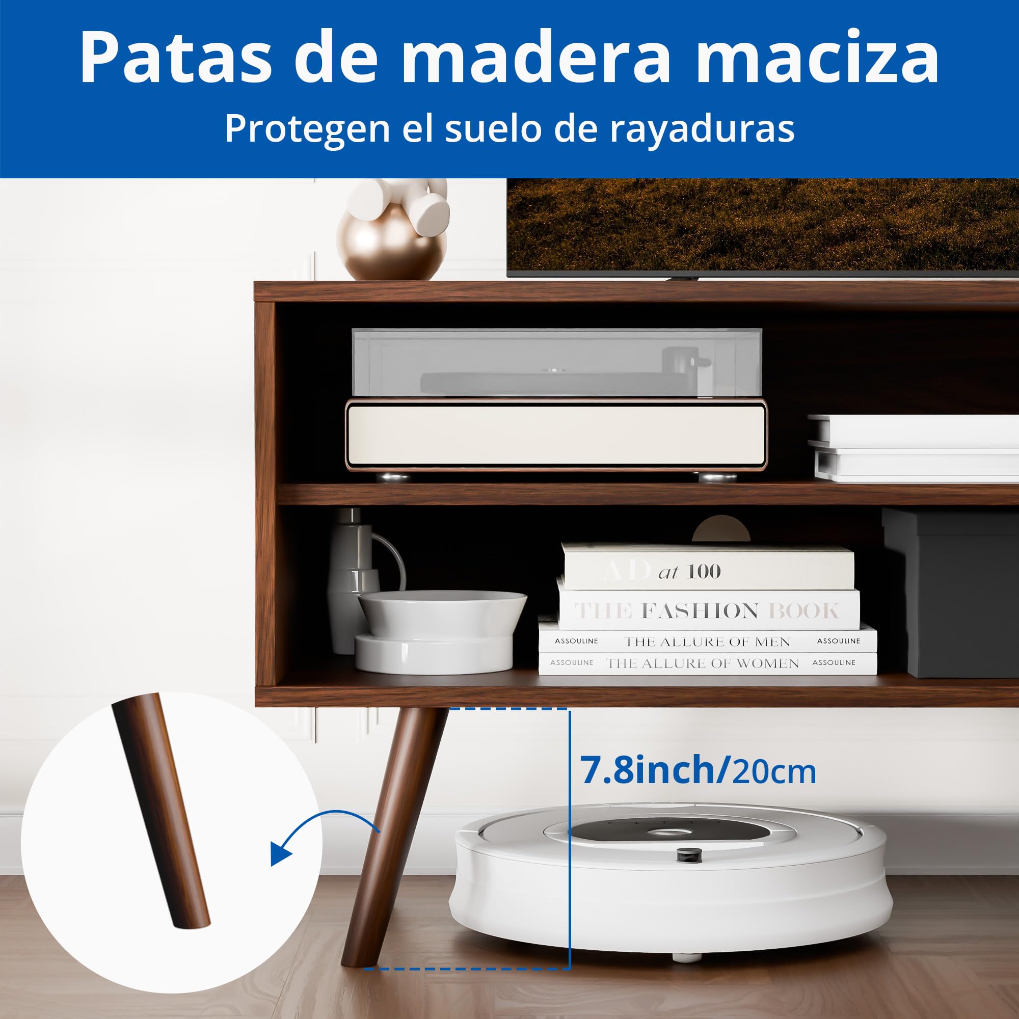 Mueble TV para hasta 50 Pulgadas, 40 x 110 x 49.5 cm, Mueble TV Salon con Puerta de 40 cm, Ajustable Estante Abierto, Centro de Entretenimiento Estilo Medieval, Dormitorio, Comedor (Marrón Oscuro)