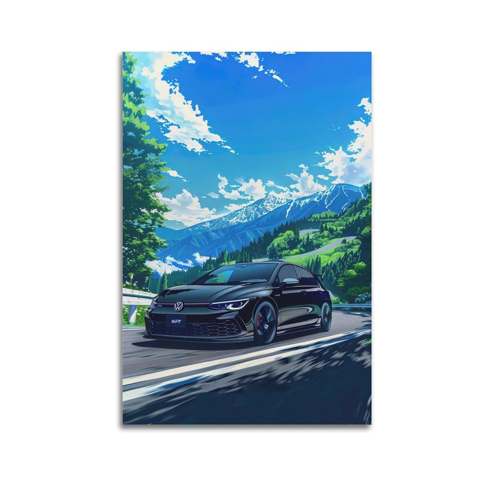 CMHOK Sport Car Poster for GOLF R Racing Car Supercar Decorative Painting Canvas Art Picture 12x18inch(30x45cm)