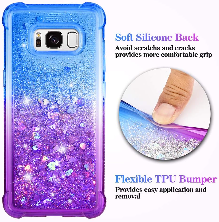 Ruky Samsung Galaxy S8 Case, Gradient Quicksand Series Glitter Bling Flowing Liquid Floating Soft TPU Bumper Cushion Protective Women Girls Cute Case for Galaxy S8, Colorful