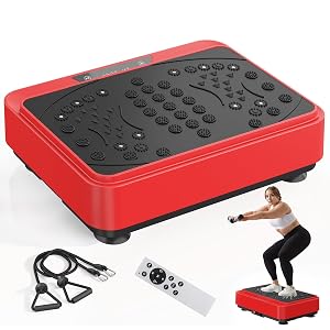 Vibration Plate Machine with Resistance Bands - Home Fitness Equipment for Weight Loss Lymphatic Drainage