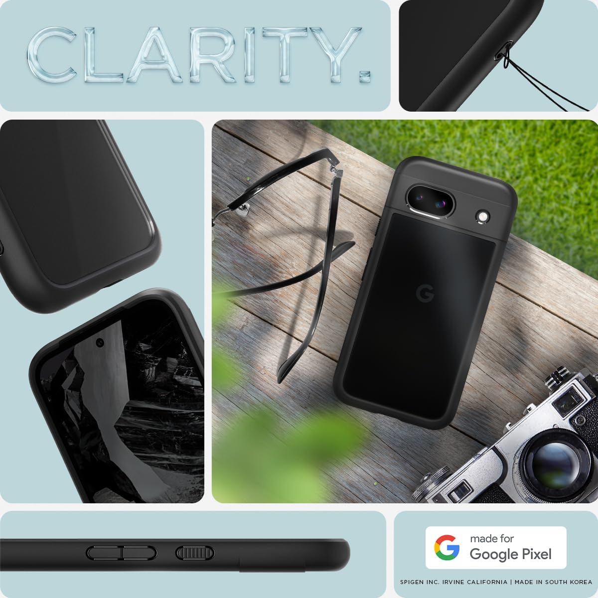  Ultra Hybrid for Pixel 8a Case, Matte Black | Anti-Yellowing Resin, Air Cushion Technology, Military-Grade Drop Protection, Raised Camera Protection, Wireless Charging thumbnail