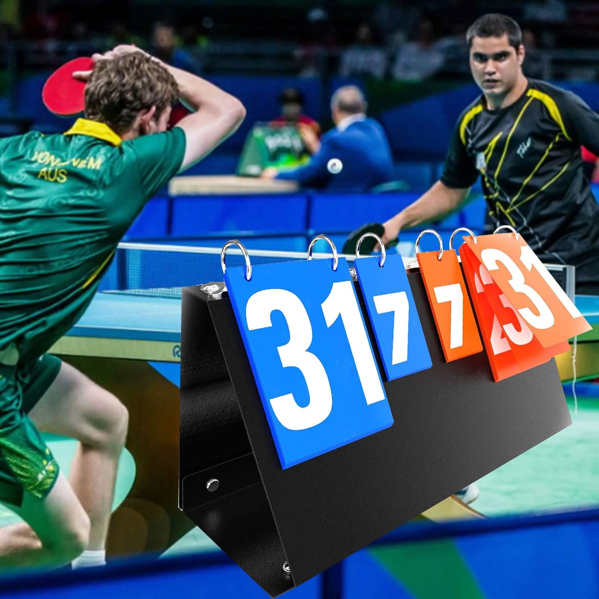 Marcador Deportivo Portátil Plegable de 6 Dígitos para Tenis Mesa Fútbol Bádminton