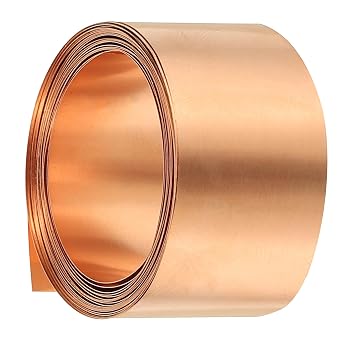 PATIKIL 0.8in x 3.3ft Copper Thin Foil Sheet Roll, 99.9% Pure Copper Tape Strip 2Mil 0.05mm Flashing Metal Sheet Foil Plate for DIY Crafts Repairs Electrical Decoration