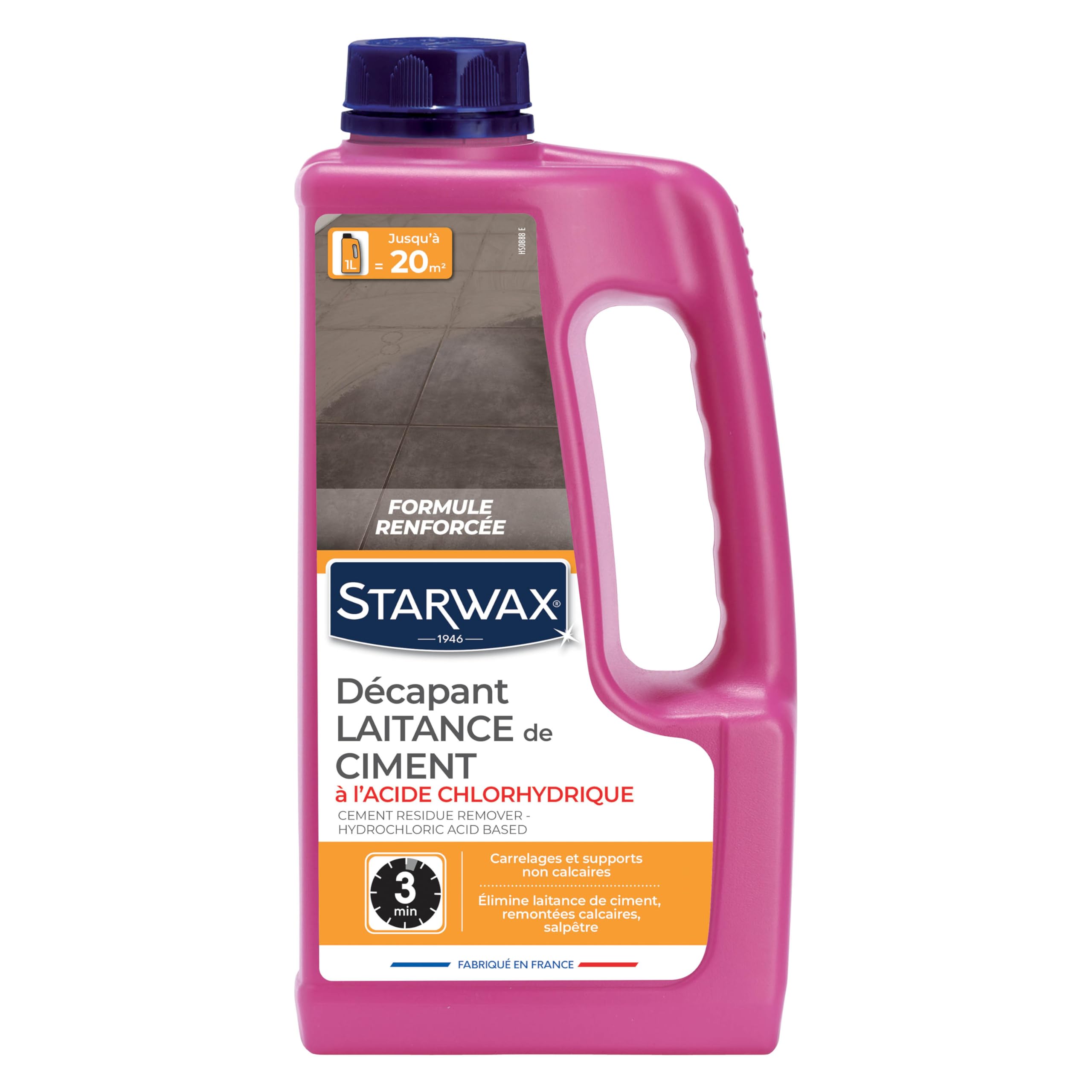 STARWAX Décapant Laitance de Ciment à l’Acide Chlorhydrique 1 L