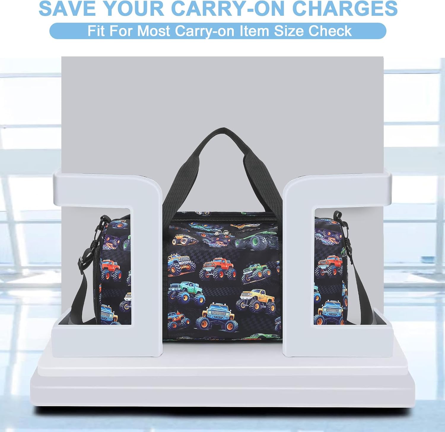 CAMTOP Kids Duffel Overnight Bag Boys Girls Toddler Weekender Carry-On Personalized Tote for Travel Gym Sport (D-Car) - Image 7