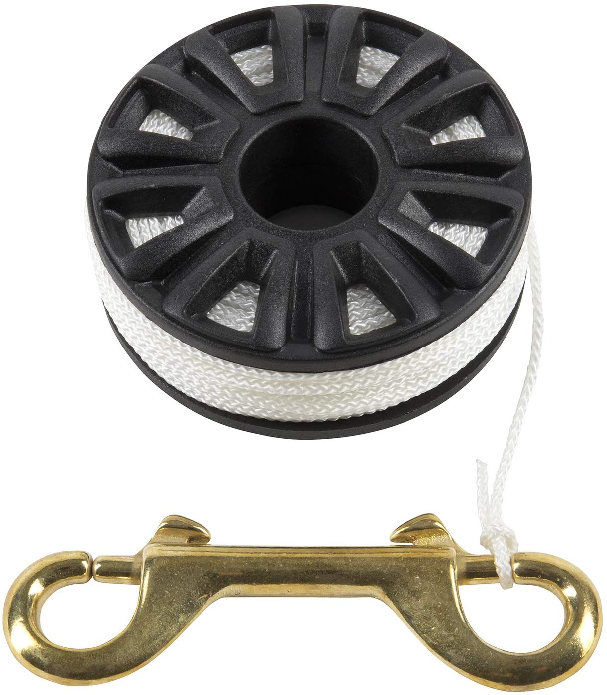 Trident Economy Finger Reel with Braided Line, Double-Ended Bolt Snap (75 feet of line)