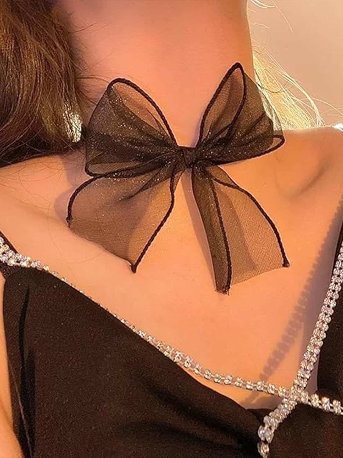 Sexy Bow Chokers Necklace Vintag Lace Black Choker Soft Velvet Bow Necklace for Women Knot Necklace Collar Jewelry Gifts for Halloween Cosplay - Image 3