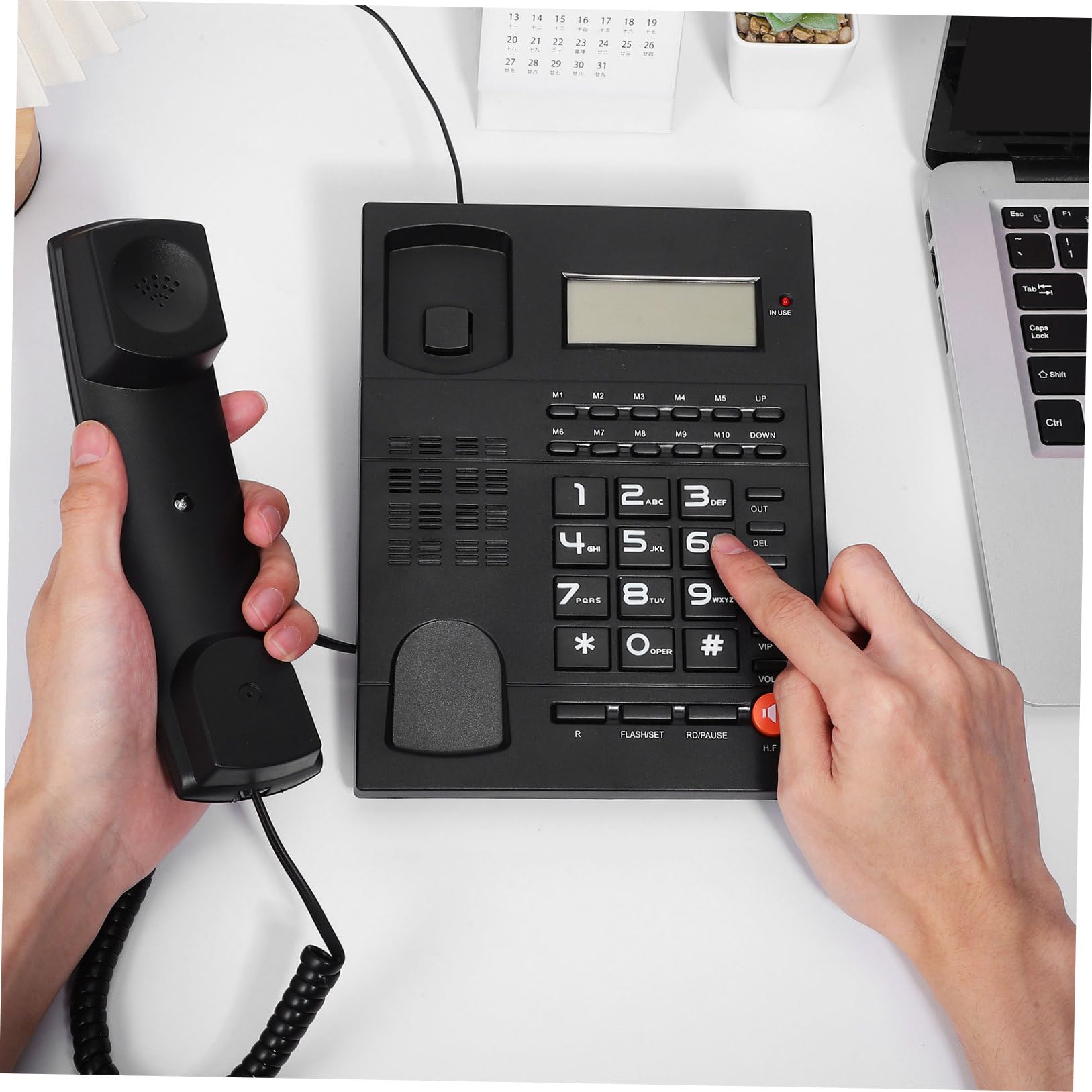 Telefono con da Scrivania per Anziani Grandi Comodi Volume Regolabile per Audio Cristallino Telefono Durevole per Ufficio e Casa