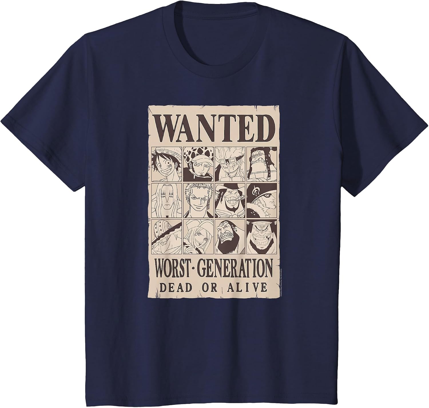 One Piece Anime Worst Generation Wanted Poster Collage T-Shirt image 4