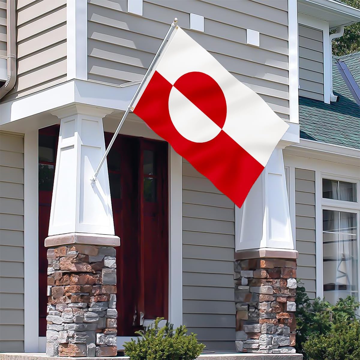 Double Sided Greenland Flag Denmark Greenlander Flag 3x5FT Fade Proof Gorgeous Color Thicker Polyester with 2 Brass Grommets