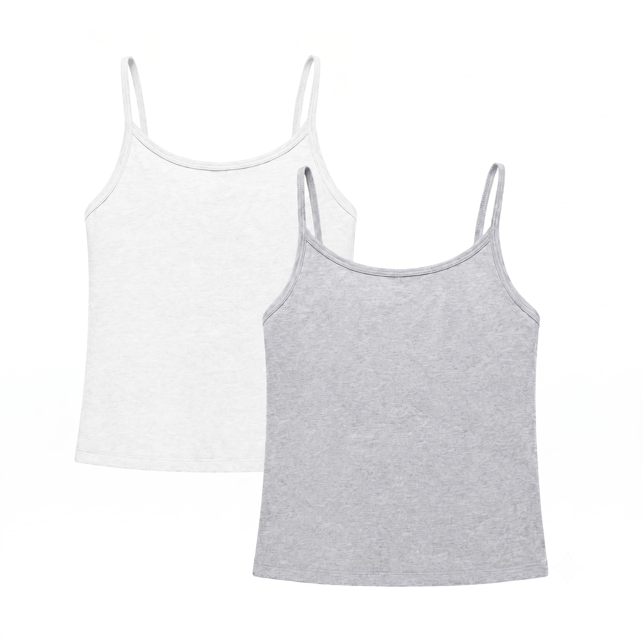 QBK Girls Camisole with Built in Bra Training Bras Bralette with Shelf Bra