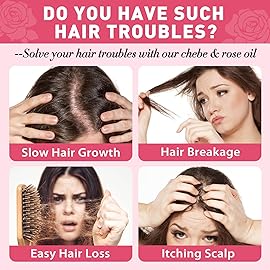 Chebe & Rose Hair Oil for Hair Growth, Chebe & Rose Extract Oil Moisturizer for Scalp, African Chebe Powder for Hair Growth Stronger Thicker, Natural Chebe Hair Growth Oil for All Hair Types 4fl oz