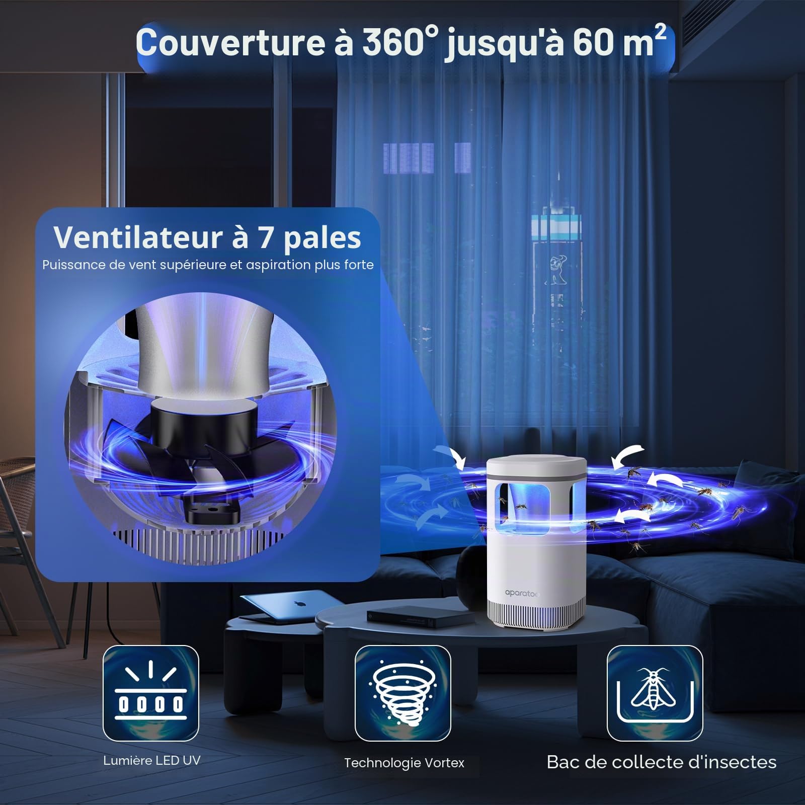 Lampe Anti Moustique Electrique,Anti Moustique Exterieur Intérieur Lampe Anti Insectes Repulsif Moustique Anti Mouche Tue Mouche Electrique Jardin Contre Les Insectes pour Camping l'usage Domestique