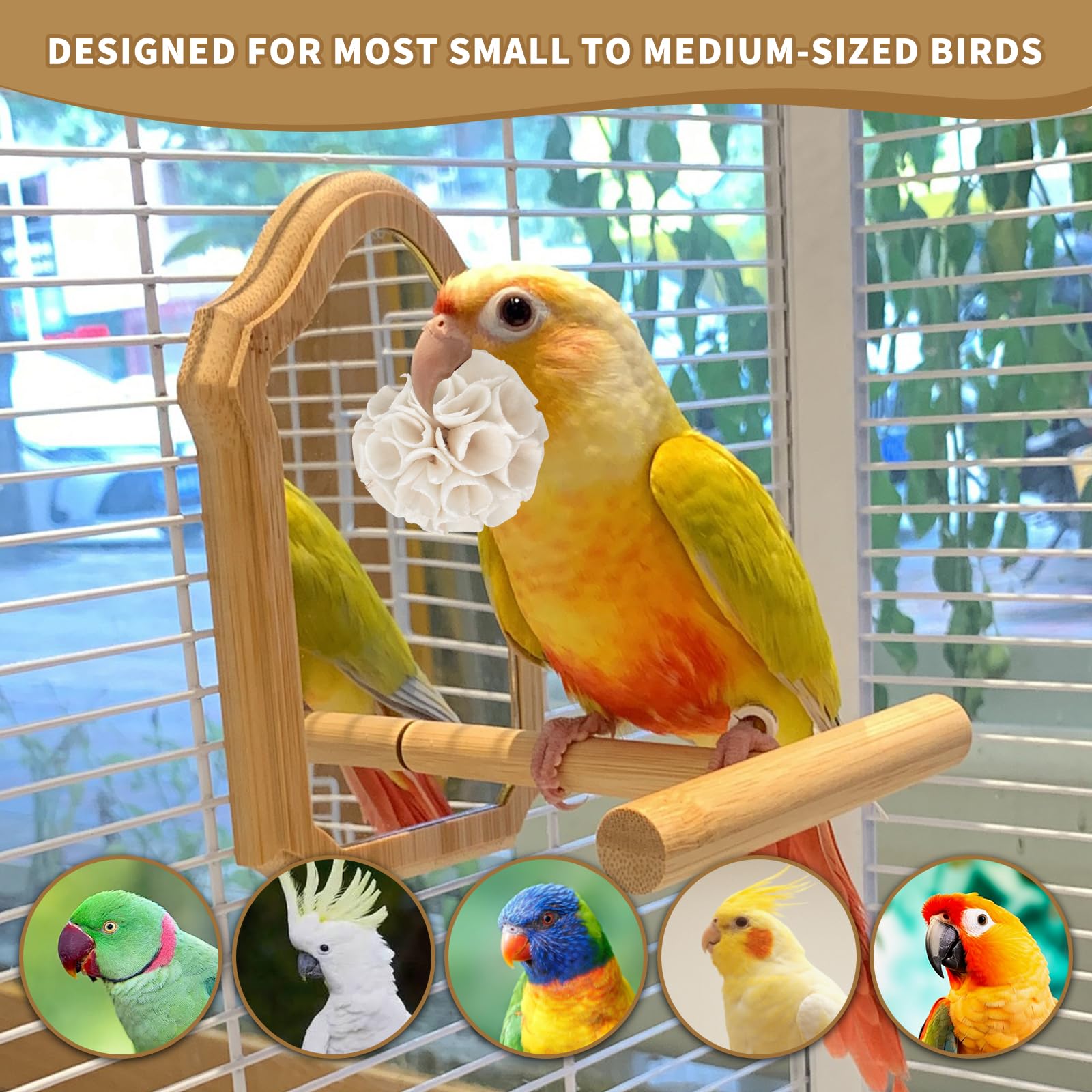 Natural Bird Toy Foraging Parrot Shredding Toys Box, Bird Chew Foraging Toys for Parrots, Conures, Budgies, Lovebirds, Small to Medium Birds(Nature Color) - image 2