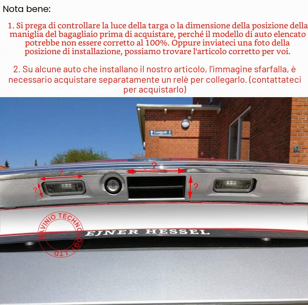Telecamera di parcheggio impermeabile visione notturna HD telecamera di ricambio per Fiat Panda Mk3 Mk4 Type 169 312 319 2003-2012/OEM: 71734797 71771501