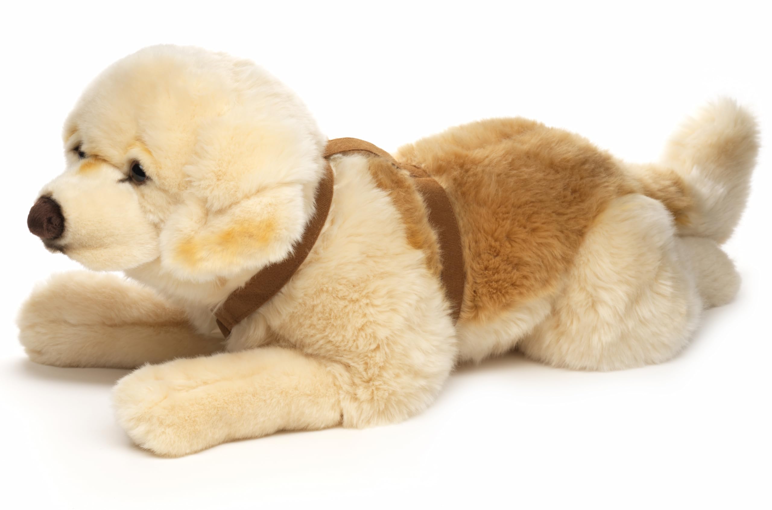 Uni-Toys - Golden Retriever, liegend - Mit Geschirr - 60 cm (Länge) - Plüsch-Hund - Plüschtier, Kuscheltier
