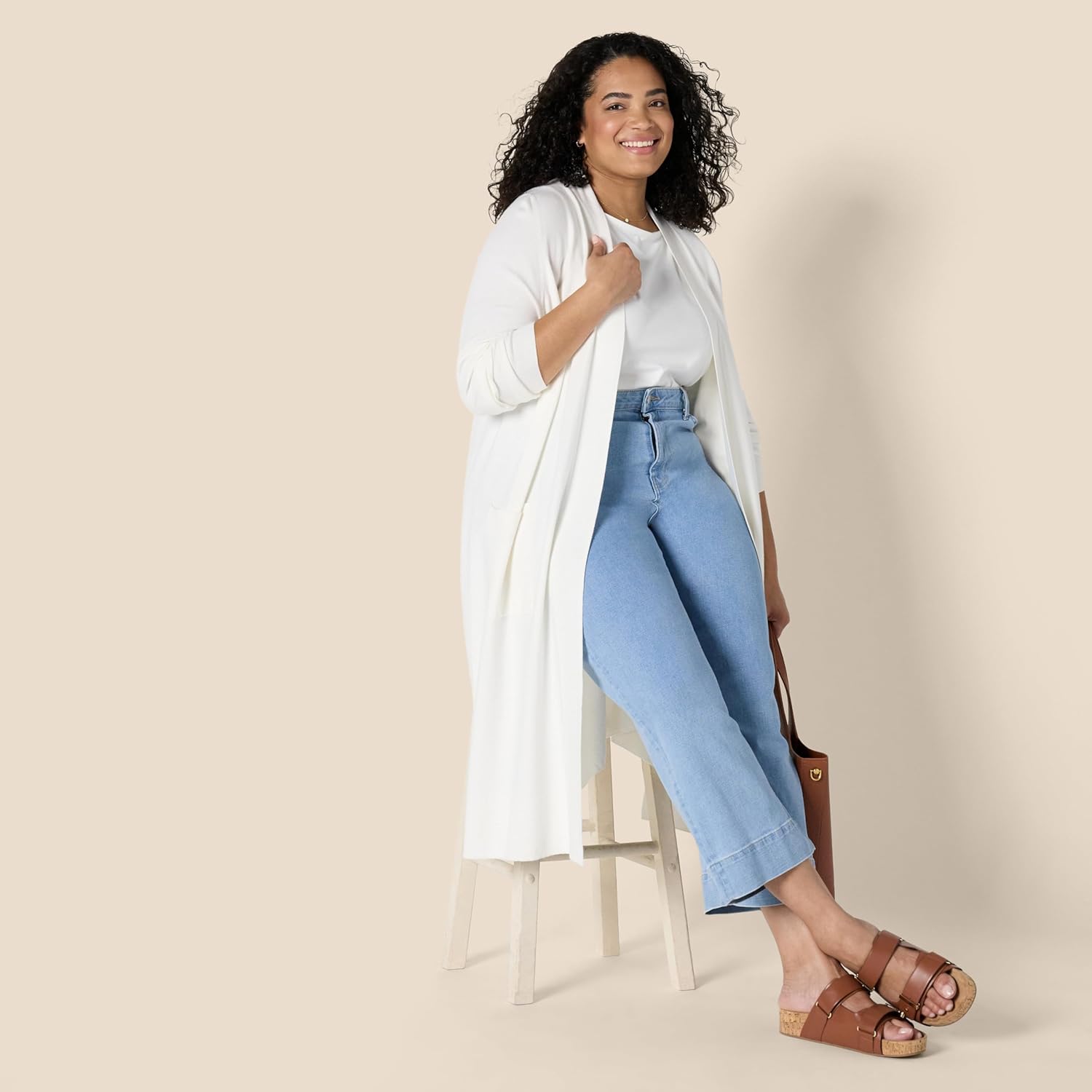 Amazon Essentials Women's Regular Fit Lightweight Duster Length Cardigan Sweater - Image 6