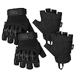 Glove Station- Fingerless Knuckle Tactical Gloves for Men - Motorcycle Gloves for Tactical Shooting, Airsoft, Hunting, Police Work and Hiking - Tan/X-Large